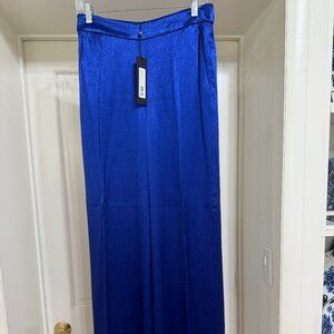 NEW with Tags $398 Kobi Halperin Royal Blue Cobalt Satin Pants sz M
